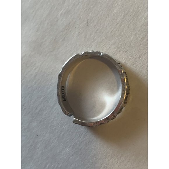 Women's 925 Sterling Silver Adjustable Open Ring Minimalist Rustic Gift … - Picture 3 of 4